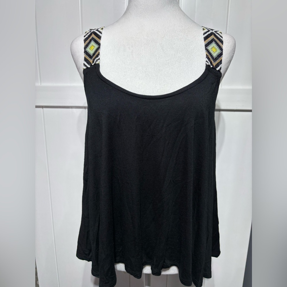 Ella Moss black with beaded straps tank top